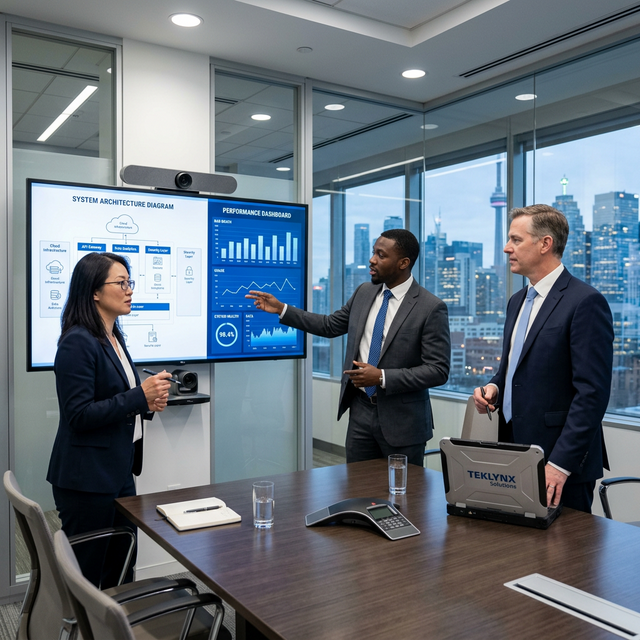 Nano Technologies consulting team reviewing enterprise IT architecture